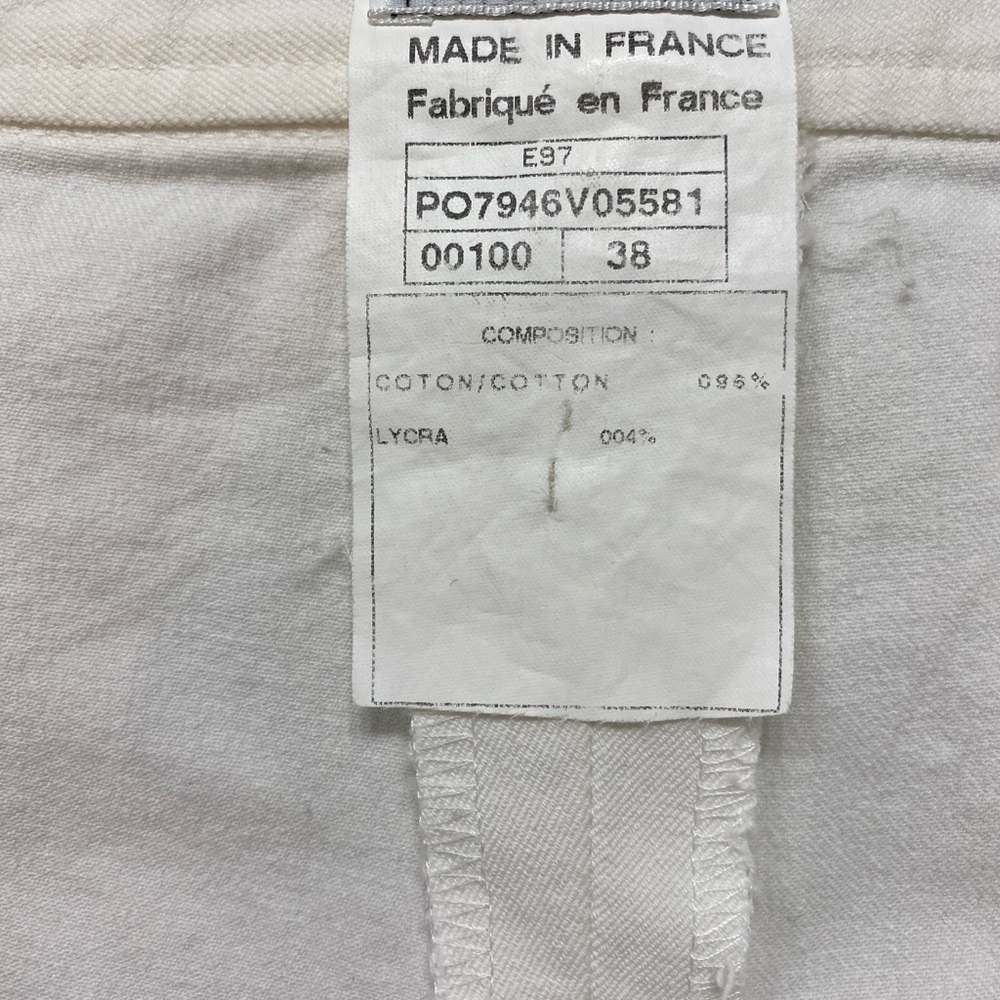 Vintage Chanel White Jeans The 1997 Cruise Collection By Karl Lagerfeld Size 2/4 - Picture 7 of 9